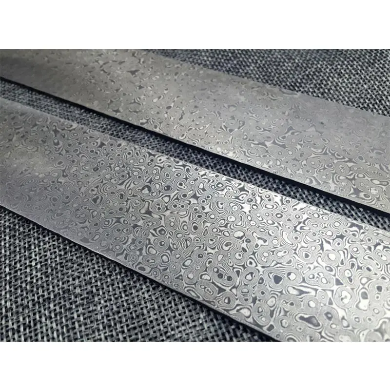 Spiral 300x50x5mm Сделай Сам нож из дамасской стали спиральная текстура сэндвич шаблон стальной нож пустой кухонный нож термообработка 320x50x3 мм - Цвет: Spiral 300x50x5mm