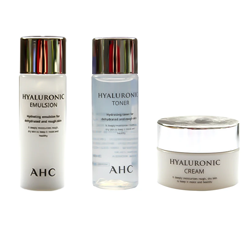 Conjuntos de Viagem Cuidados com a Pele 30ml + Toner 30ml + Creme para o Rosto Cosméticos Coreano Hylaluronic Emulsão 10ml 3 Pçs Hidratante Ahc 1 10ml 3 pçs conjuntos de viagem hidratante coreano cuidados com a pele
