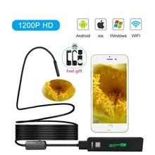 Wifi эндоскоп камера Мини водонепроницаемая мягкая проверка кабеля камера 8 мм 1 м USB эндоскоп бороскоп IOS эндоскоп для Iphone
