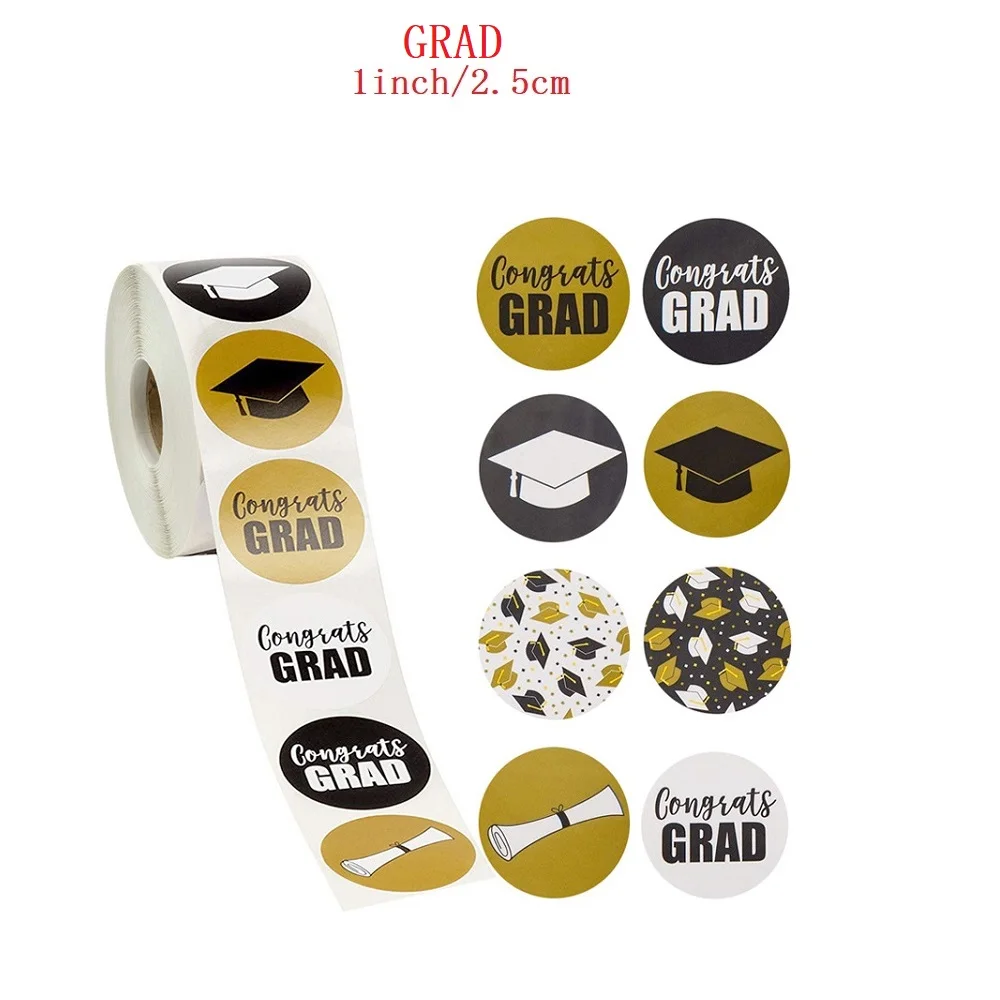 Graduation Stickers For Featuring Caps And Diplomas Seal Labels Party Favors Student Stationery |
