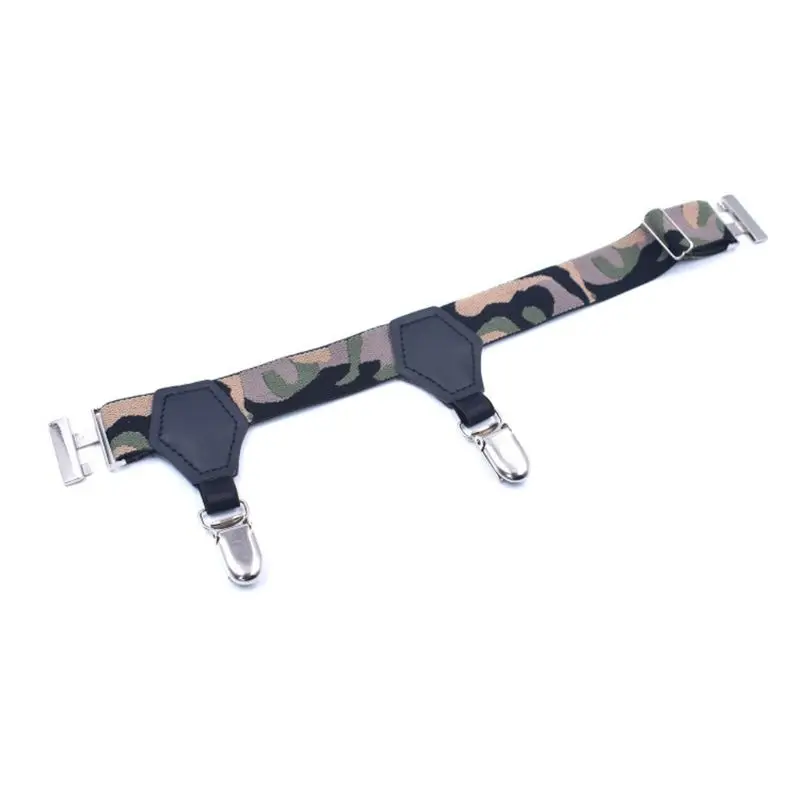Men Adjustable Sock Suspenders Camouflage Print Elastic Nylon Garter Belt Holder