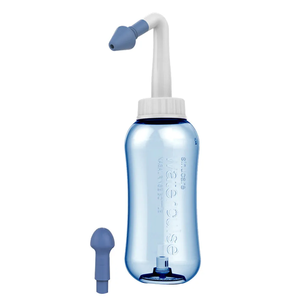 300 мл бутылка очиститель для носа взрослых детей для промывания носа системы синус неаллергенный носовой давление полоскание нети горшок нос триммер JU17 - Цвет: Черный