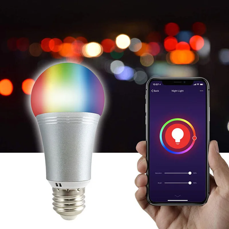 Смарт-светильник Tuya Wifi, совместимая с Alexa Google home, управление приложением, автоматический 10 Вт RGB теплый и холодный Радужный светильник