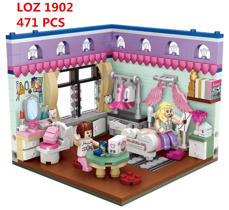 1904 LOZ MINI Blocks DIY Kids Building Toys Girls Puzzle Bathroom 592pcs 