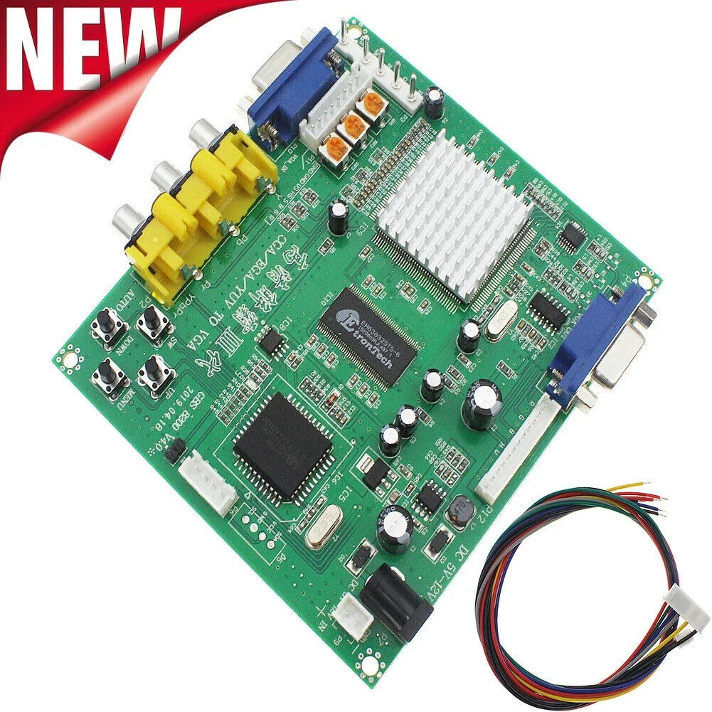GBS8200 адаптер CGA/RGBS к VGA Портативный видео конвертер Модуль с проводом профессиональный Прочный PCB аксессуары мини игры
