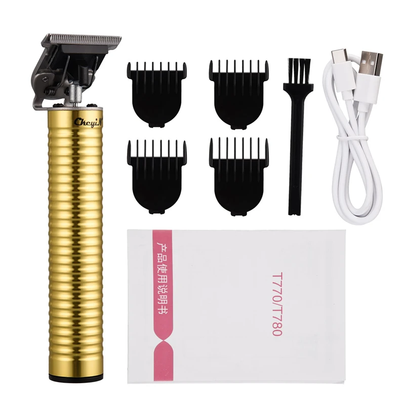 Máquina de Cortar Aparador de Barba Corte de Cabelo Recarregável Cerâmica Cabelo t Lâmina Barbeiro 0mm Borda T-outliner Usb Pro 9 Usb recarregável cerâmica máquina de cortar cabelo
