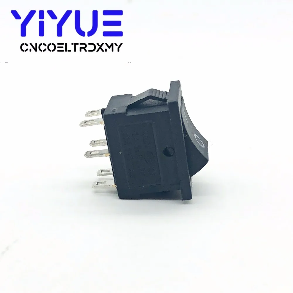 5 шт./лот KCD1 черный два положения тумблер микро переключатели 6A/250VAC 10A/125VAC(вкл/выкл) 6Pin кулисный переключатель