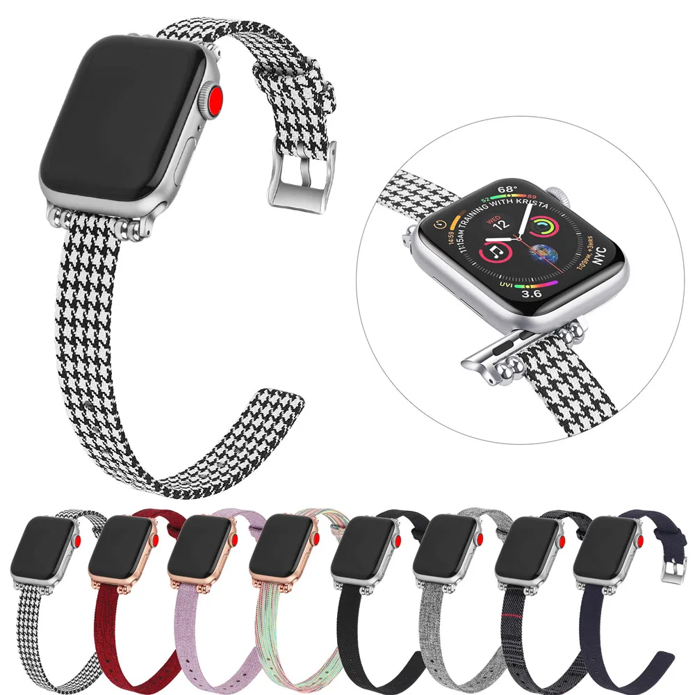 Essidi Новый дизайн нейлоновый ремешок для часов Apple Watch Series 5 4 3 2 1 Смарт-браслет Iwatch