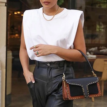 

Vicabo Sleeeless Tops Women Summer White Tshirt O-neck Casual High Street Wear Black Sleeveless T-shirts