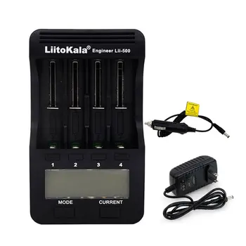 

Liitokala Lii-500 18650 LCD Display Charger 26650 21700 14500 10440 4 Slots NiMH li-ion Smart Battery Charger with Adapter