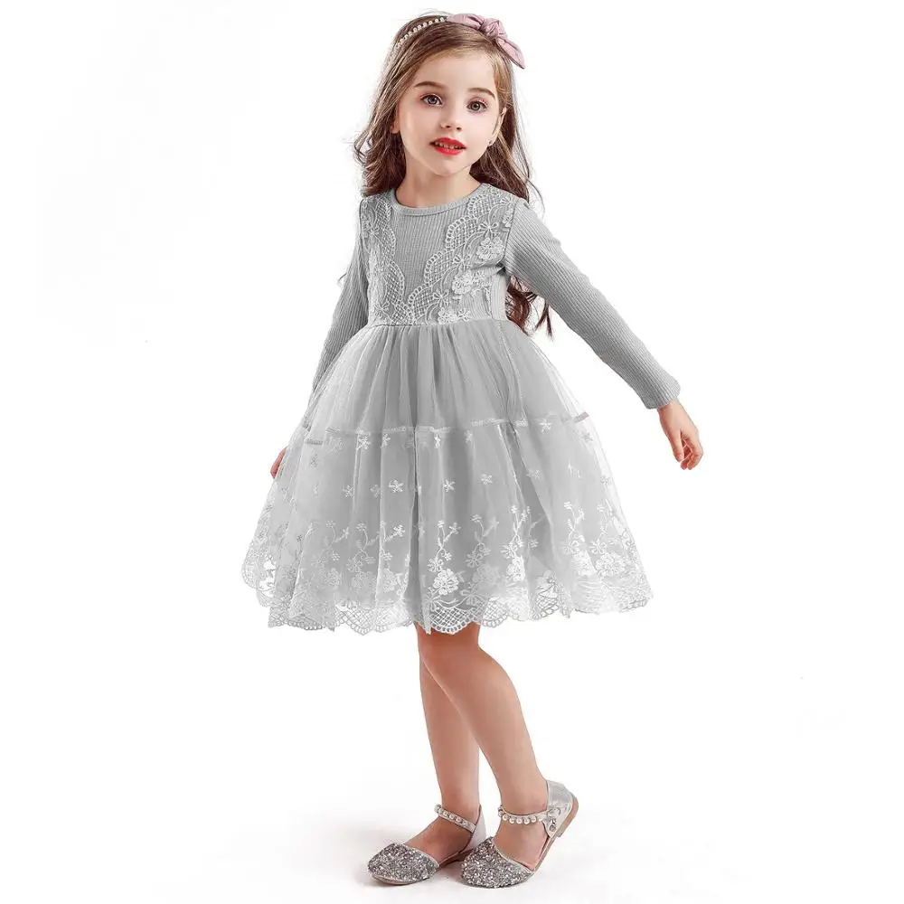 Winter Long Sleeves Kids Dresses For Girs Casual Wear Flower Girls Dress Princess Dress Daily Party Clothes Children's Clothing - Color: Only dress 5