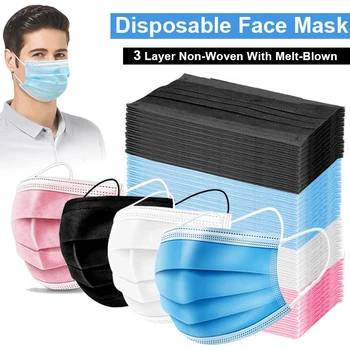 

In stock 200Pcs Non Woven Disposable surgical Face Mask 3 Layers Anti-Dust Face Mask Disposable medical Mouth Mask Fast Shipping