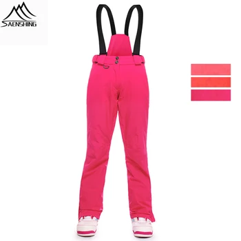 

SAENSHING Women Ski Pants Strap Trousers Thicken Breathable Thermal Female Snowboard Sports Skiing Outdoor Winter Snow Trousers