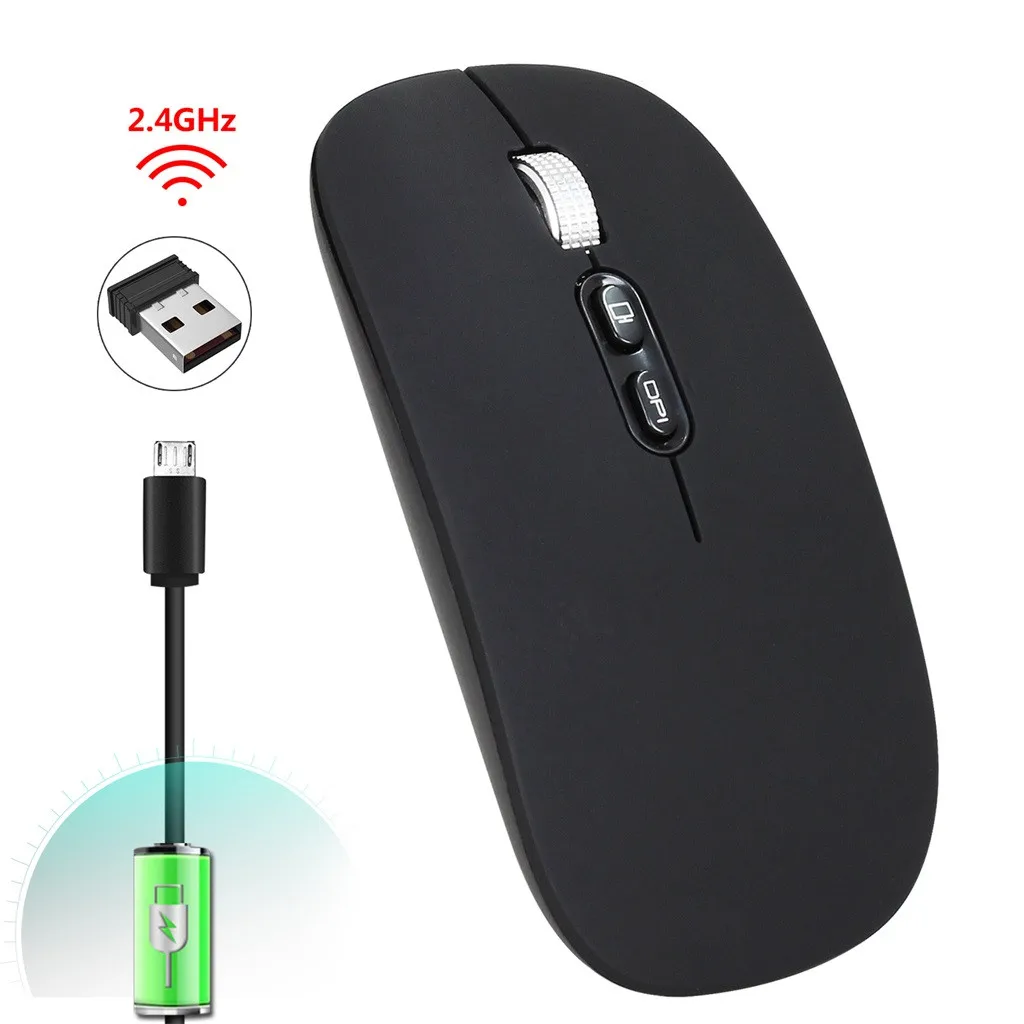 Игровая Мышь перезаряжаемая 2,4g беспроводная Мышь металлическая Бесшумная оптическая Мышь для ноутбука Мышь Прямая поставка