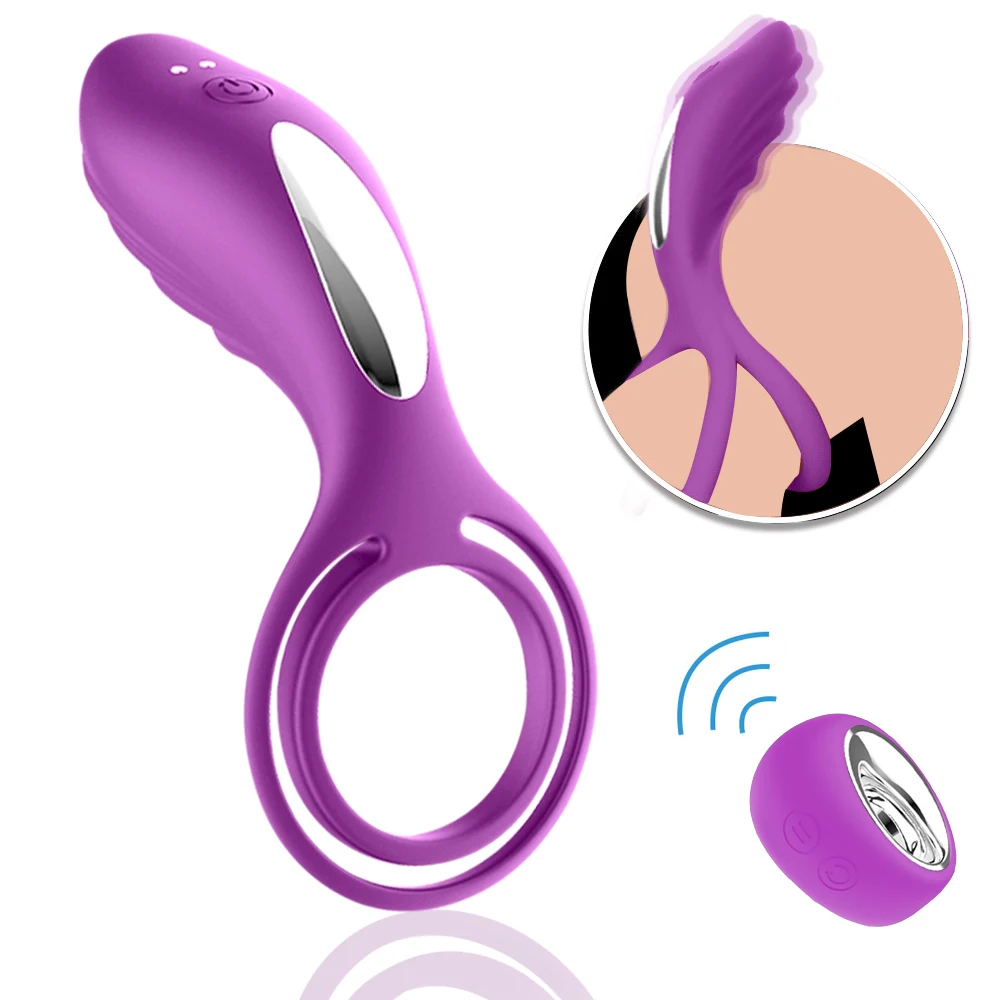 Vibrating Cock Rings Clitoris Stimulation Vibrator Male Delay Ejaculation Penis Ring Sex Toy for Couple Men