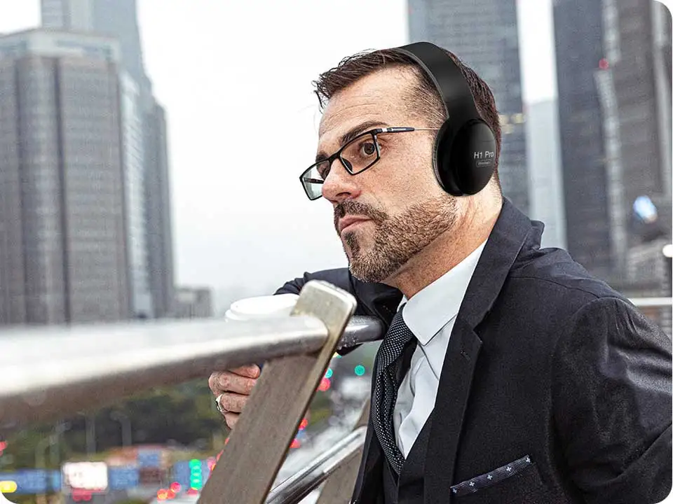 PTM Wireless Headphones Bluetooth Headsets Over ear Foldable Headphone with Mic Fitted Earpad