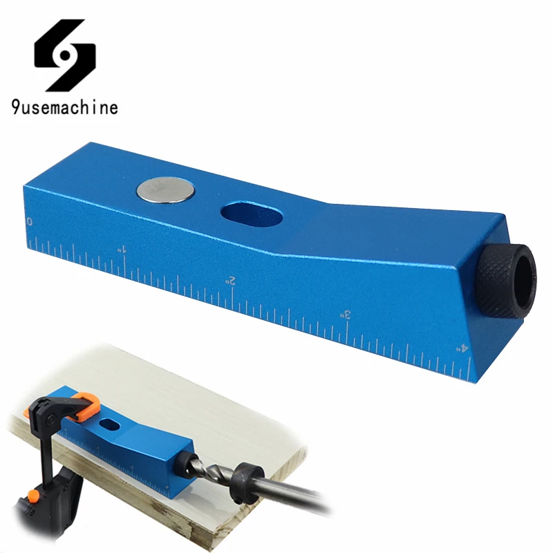 

Single Hole Mini Pocket Hole Jig With Magnet Wood Doweling Jig Kit 9.5mm Drill Bit Hole Puncher Household DIY Woodworking Tool