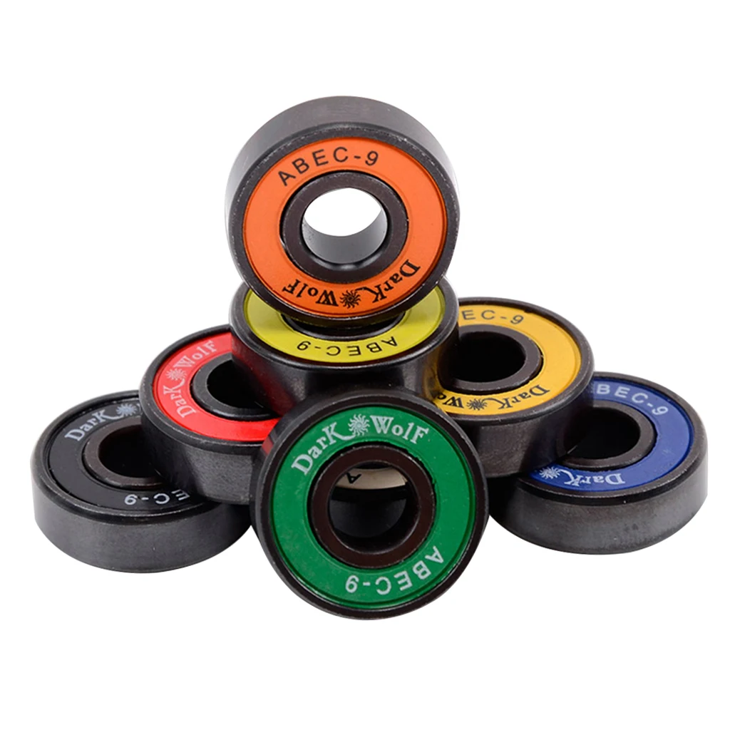 Pack of 8 Premium Skateboard Bearings Pro Longboard Bearings 608 ABEC Skateboard Trucks Wheels Bearings