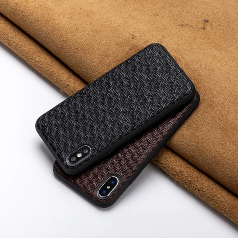 Травяной воловья кожа чехол для телефона для IPhone X XS Max XR для Apple 5 5S SE 6 6S 7 8 Plus защитный чехол для телефона Встроенный чехол противоударный