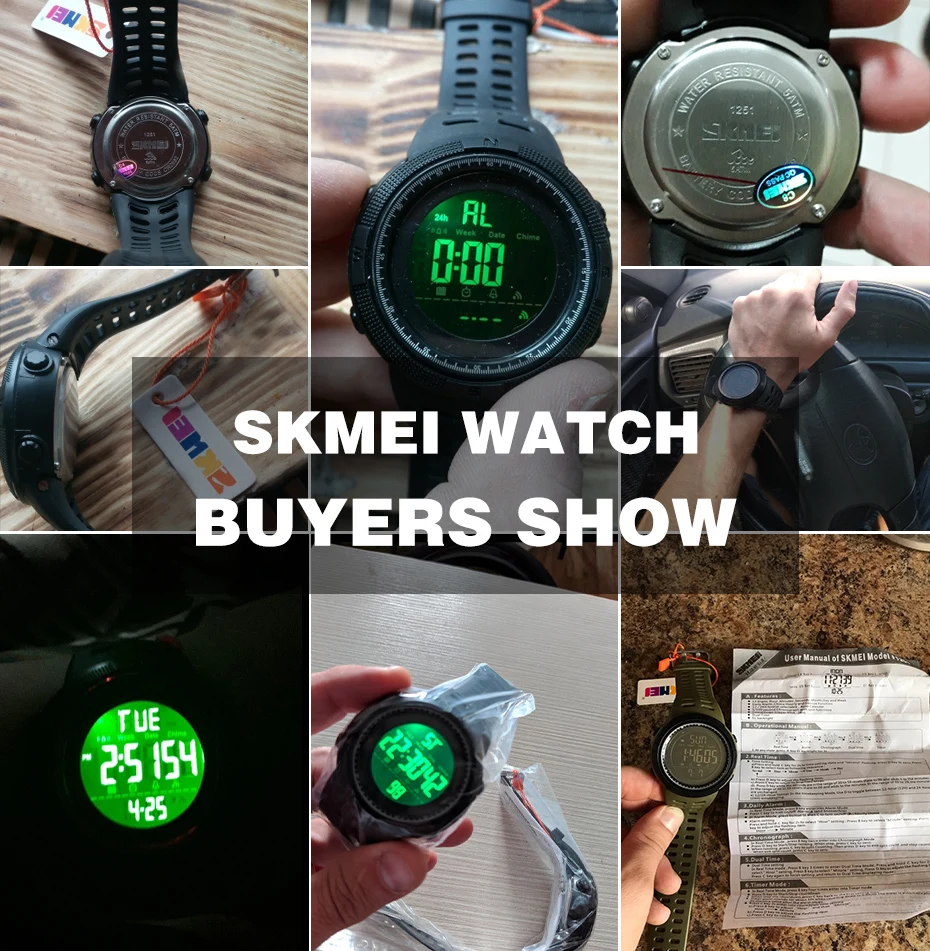 SKMEI Chrono цифровые часы мужские спортивные часы обратного отсчета мужские модные 2 времени будильник часы мужские reloj hombre 1251