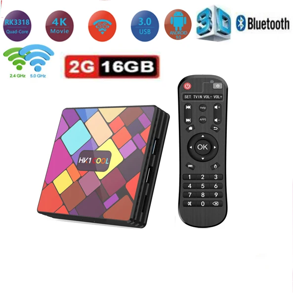 2G 16G HK1 классный смарт ТВ приставка Android 9,0 4 ГБ DDR3 64 Гб Flash RK3318 BT Wifi 4K плеер Android 9 приставка ТВ HK1COOL - Цвет: 2G 16G