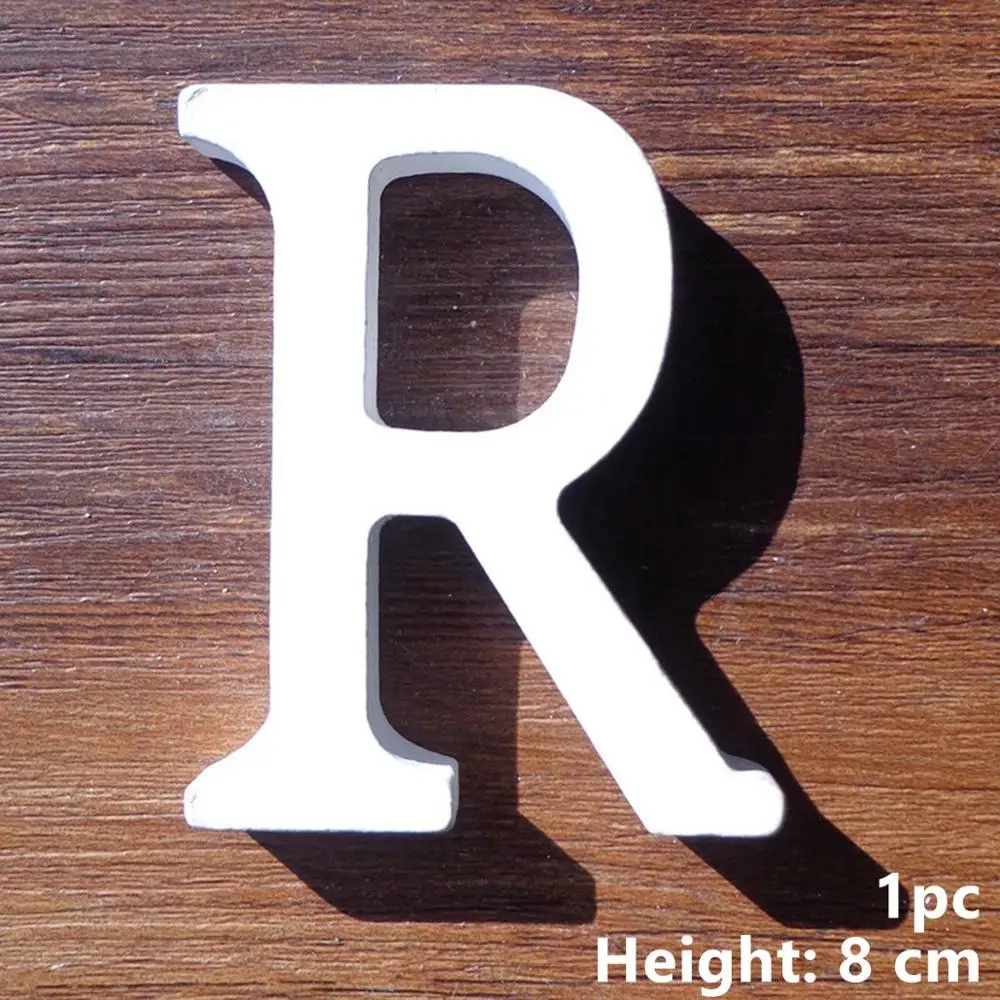 Wood Letter R Taoup A-Z деревянные буквы стоящий домашний декор "сделай сам" 0-9 деревянный номер Украшение свадебного стола аксессуары индивидуальное имя любовь женитьба - Цвет: Wood Letter R
