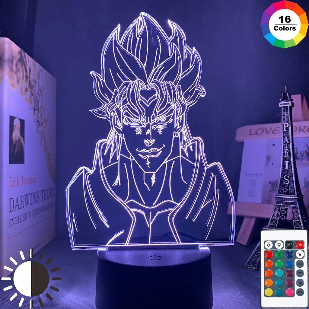 

Acrylic Night Lamp Anime JoJos Bizarre Adventure for Bedroom Decor Light Touch Sensor Colorful Table Led Night Light Dio Figure