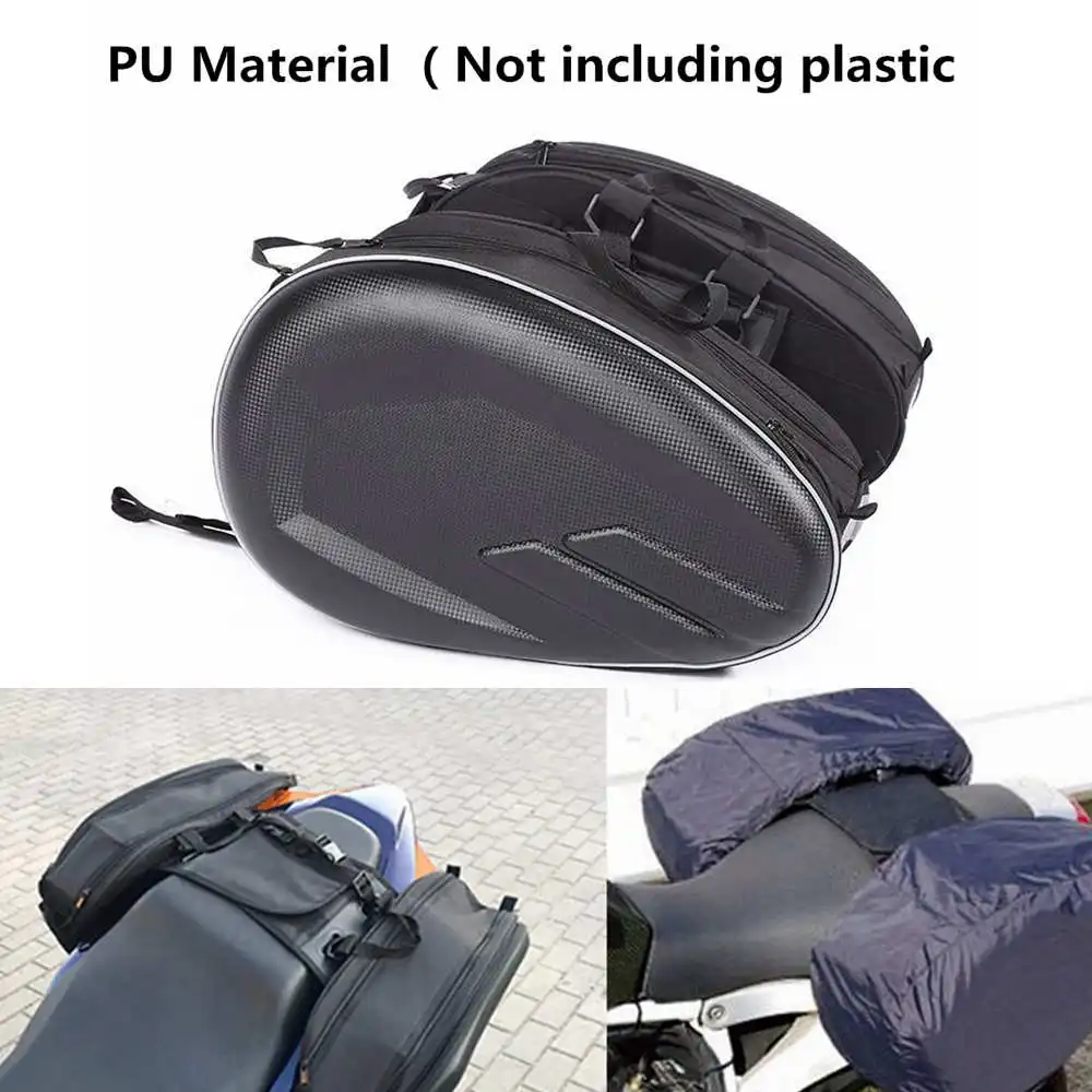 PU bag no plastic Новые мотоциклетные сумки на мотоцикл задние Сумки Комплект дорожная сумка мотоцикл Скутер спортивный багаж заднее сиденье сумка водителя Сумка-карман сумка - Название цвета: PU bag no plastic