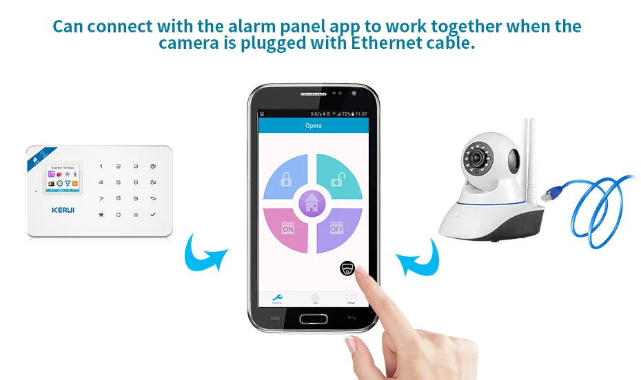 Kerui W18 wifi GSM SMS приложение управление охранная домашняя сигнализация Сенсорная панель домашняя система охранной сигнализации 1080P камера wifi Солнечная Сирена