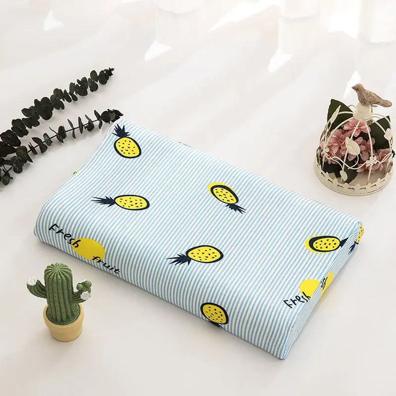 Two Sizes Soft Latex Pillow for Baby Infant Kids Ergonomic Design Baby Head Cushion Neck Guard Cartoon Kids Pillow 12 Colors