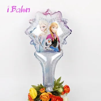 

1pc Hand Stick Mickey minnie Cartoon Five Princess Balloon Baby Shower Birthday Party Balloon Decoration Give Girl Gift Balloon