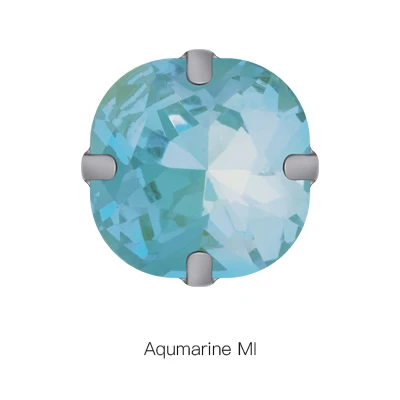 Aquamarine MI 12 мм блестящая мокко флуоресцентная Подушка K9 пришивные стразы хрустальные стразы, горный хрусталь с плоской задней когти нашивки на одежду ремесла Сумка - Цвет: Aquamarine MI