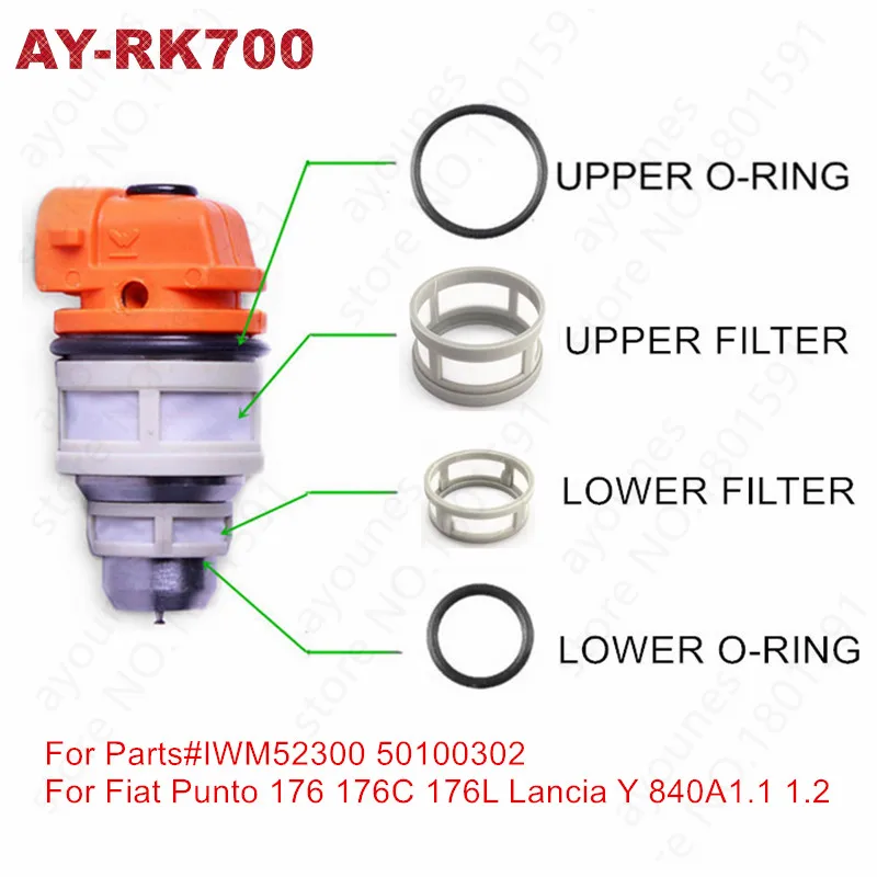 

10sets Fuel Injector Repair Sevince Kits For Fiat Punto 176 176C 176L Lancia Y840 1.1 1.2 Parts #IWM52300 /501.00.302( AY-RK700)