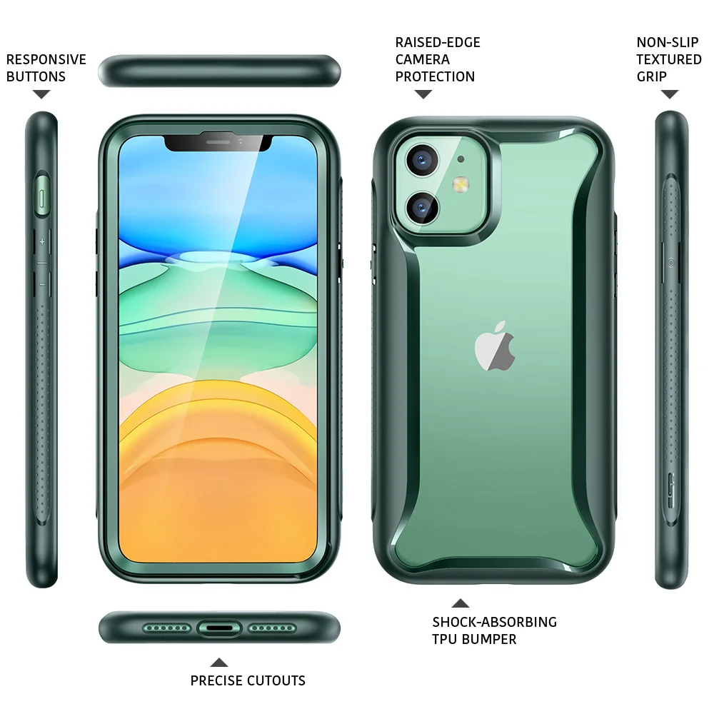 ESR чехол для телефона для iPhone 11 Pro Max Роскошный Матовый ТПУ Бампер Жесткий ПК Рамка Текстурированная нескользящая ручка протектор для iPhone