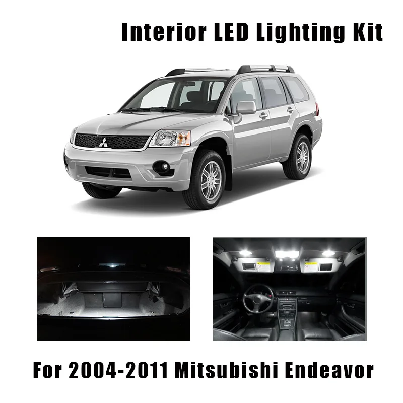 

12pcs White Canbus LED Bulbs Interior Dome Trunk Light Kit For 2004-2009 2010 2011 Mitsubishi Endeavor Door License Plate Lamp