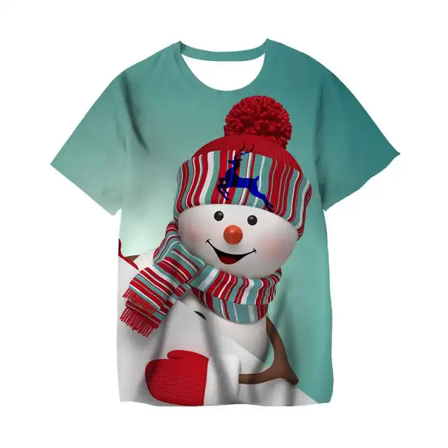 2020 Christmas Children Tshirt Kids Boys Girls T Shirts Santa Claus 3D T Shirt Boys Christmas Party Happy Children Tops TX-040427
