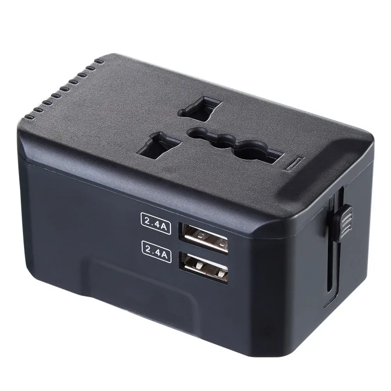 

Dual 2.4A USB Universal Travel Adapter Worldwide Power Wall Charger AC Plug For USA UK EU AUS Phone Over 150 Countries