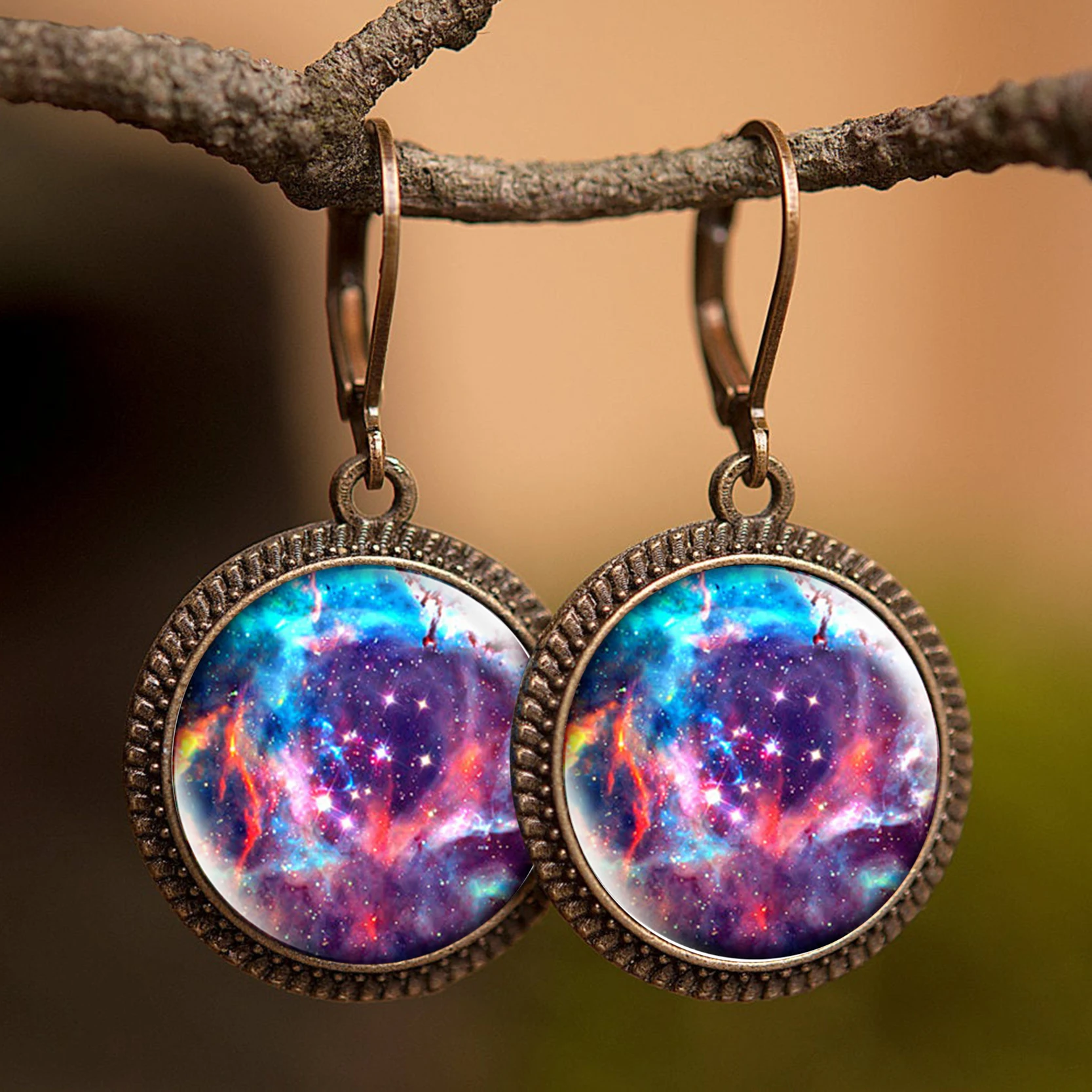 Новое поступление Nebula Galaxy серьги желтого неба висячие серьги солнечная система космическая Вселенная стеклянные ювелирные изделия подарок для женщин - Окраска металла: 13