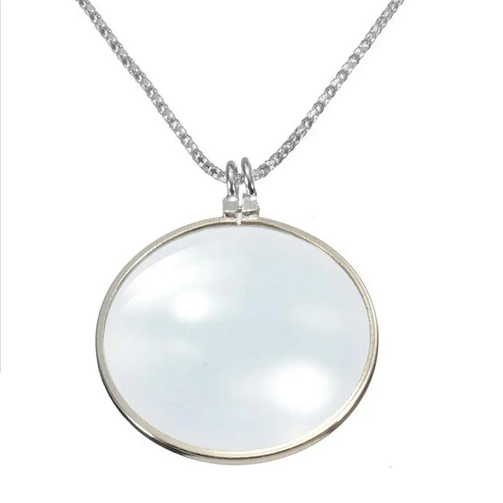 Decorative Monocle Necklace With 6x Magnifier Magnifying Glass Pendant Chain Necklace For Women Jewelry