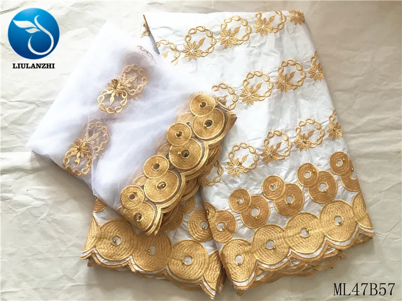 LIULANZHI белый getzner Африканский getzner кружевная ткань с камнями 5+ 2 ярдов хлопчатобумажной ткани ML47B57