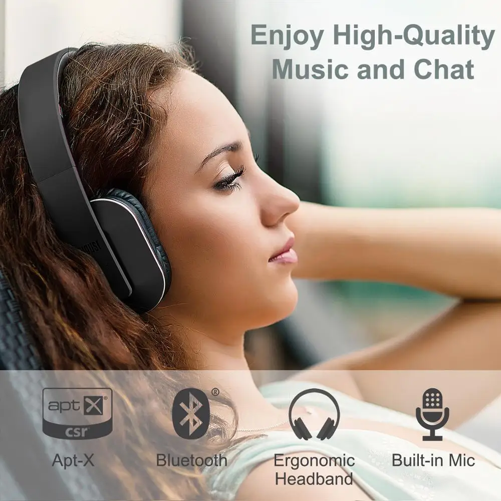 EP650 Bluetooth беспроводные наушники aptX ll с микрофоном/многоточечными/NFC через ухо Bluetooth стерео музыка гарнитура для ТВ, телефона