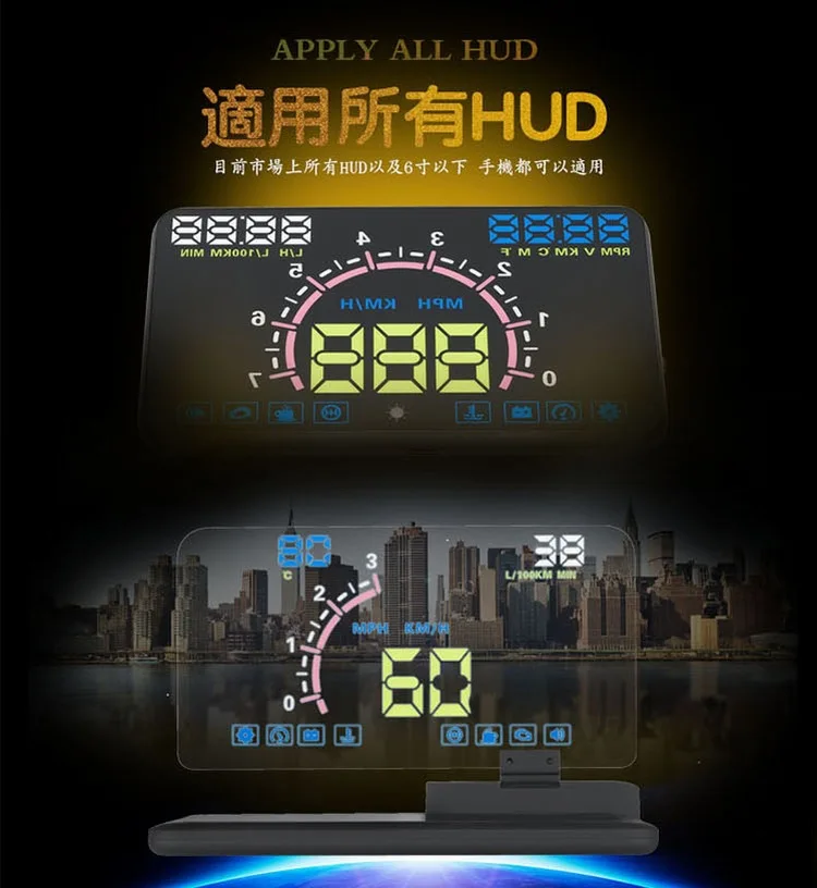 Держатель HUD навигация OBD Em327 мобильный телефон проекционный дисплей высокой четкости