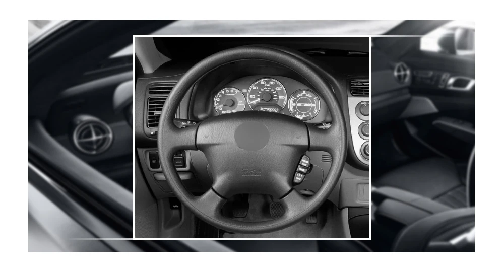 Черный PU искусственная кожа чехол на руль для Honda Civic 2001 2002 Civic Hybrid 2003