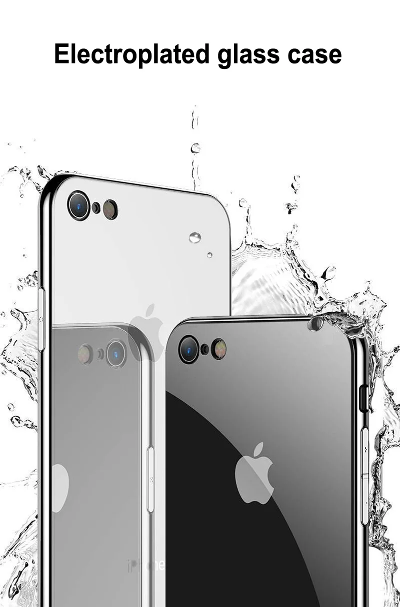 Закалённое стекло с покрытием зеркальный чехол для телефона для iPhone 11Pro Max XR XS Max X 6 6S 7 8 plus роскошный защитный чехол