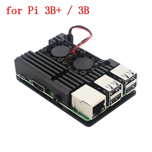 Pi 3 case with fan Алюминиевый Чехол Raspberry Pi 4, алюминиевый чехол Raspberry Pi 3, корпус из сплава с радиатором для Raspberry Pi 4 3, Модель B 3B 3B - Цвет: Pi 3 case with fan