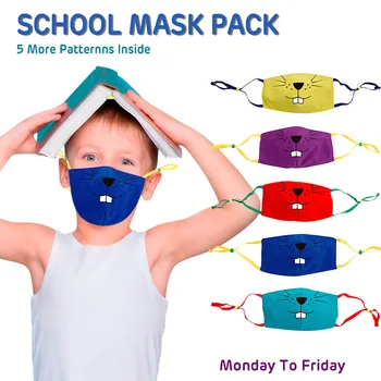 

Free shipping Dust cover Kids Childrens Washable Reusable Cartoon Print Protector Breathable Face Comfortable and soft Mask 1PCS