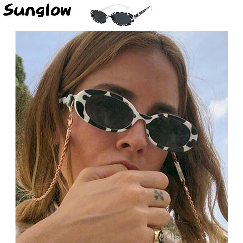 raybans women Oval Sun Glasses For Women Fashion 2021,Sexy Dairy Cow Female Sunglasses，Designer Vintage Driving,Outdoor,Fishing oculos de sol best sunglasses for big nose