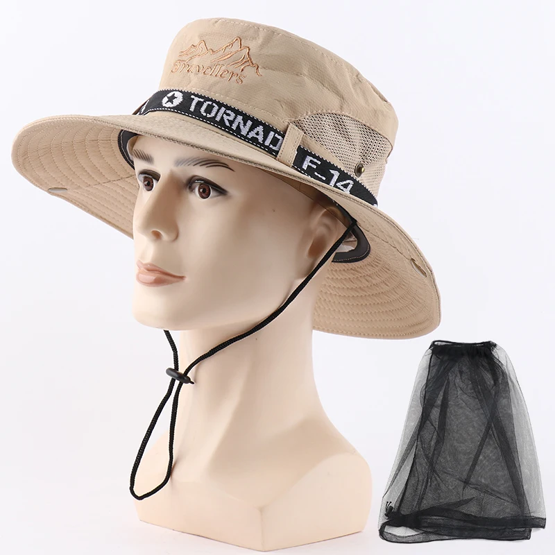 UPF 50+ Sun Hat Bucket Autumn Men Women Fishing Boonie Hat Sun UV Protection Long Large Wide Brim Mesh Hiking Outdoor Beach Cap sun hat fisherman hat sun protection hat