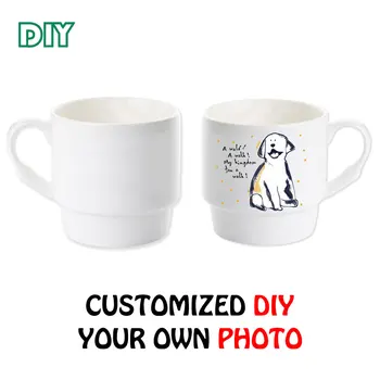 

Blank Sublimation 10oz stackable Bone China coffee mug for heat printing