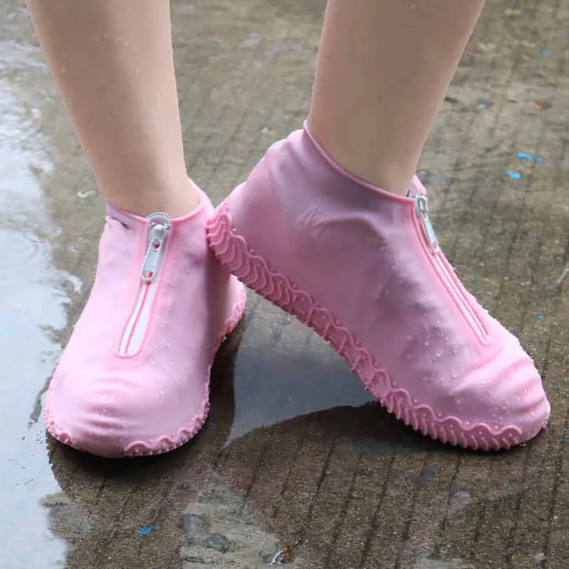 

Hotsale Water Proof Shoe Cover Zip Up Unisex Anti Rain Shoe Covers Reusable Silicone Shoe Cover White Blue 9 Colors Dropshipping